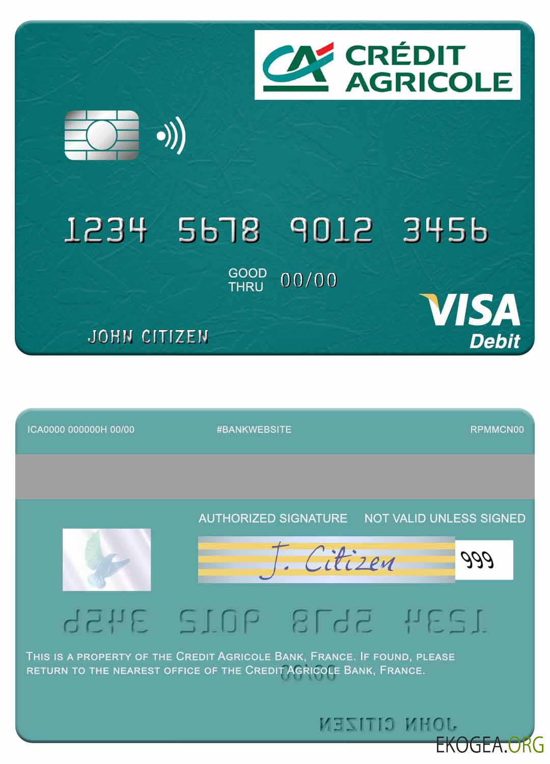 Carte de débit visa France Crédit Agricole Banque